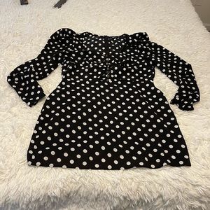 Boohoo size 12 Black and White Polka Dot Sheath Dress